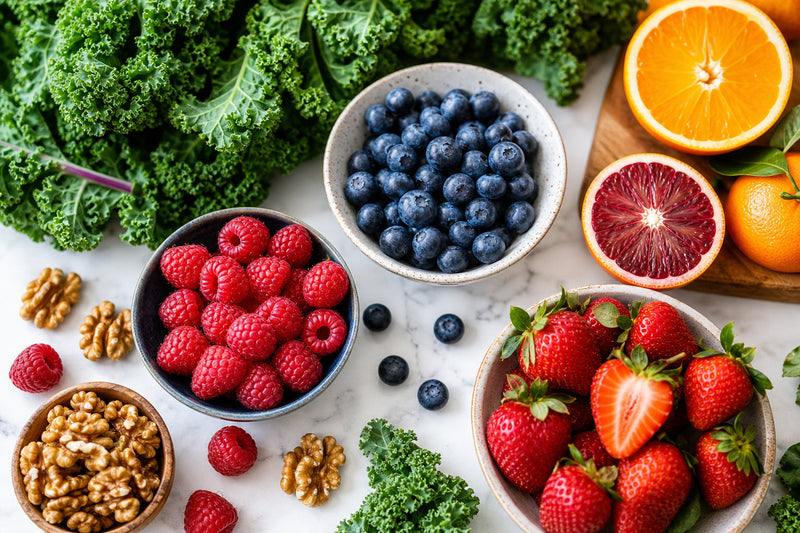 Colourful berries and antioxidant-rich produce