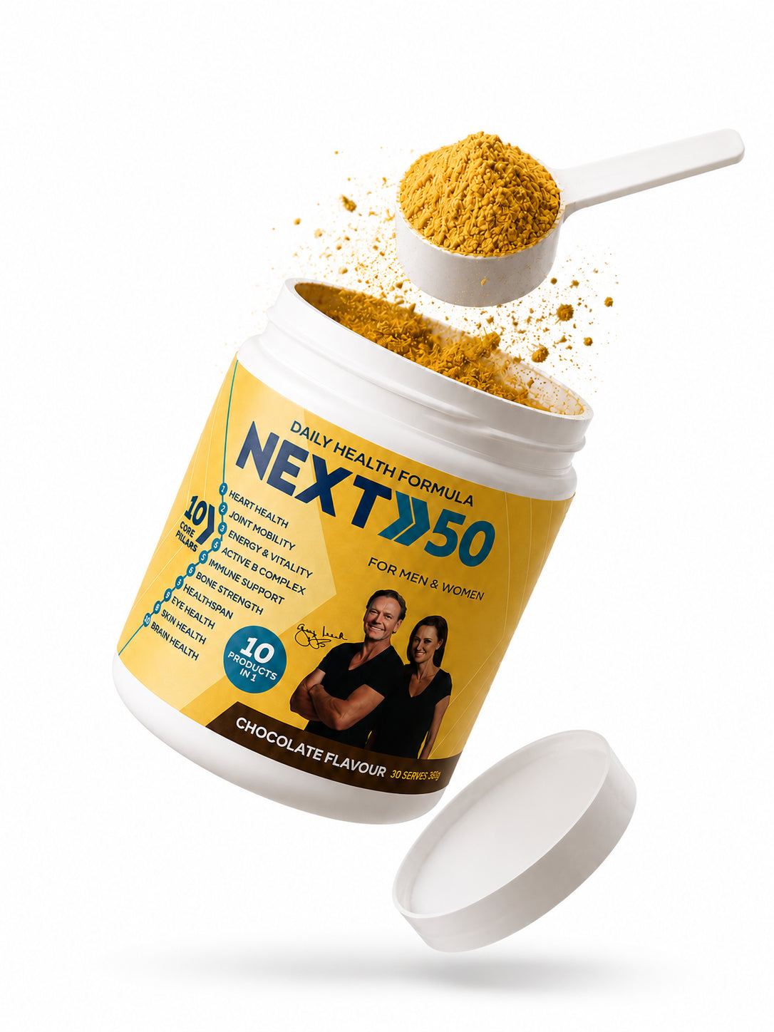 NEXT50 tub with scoop of powder