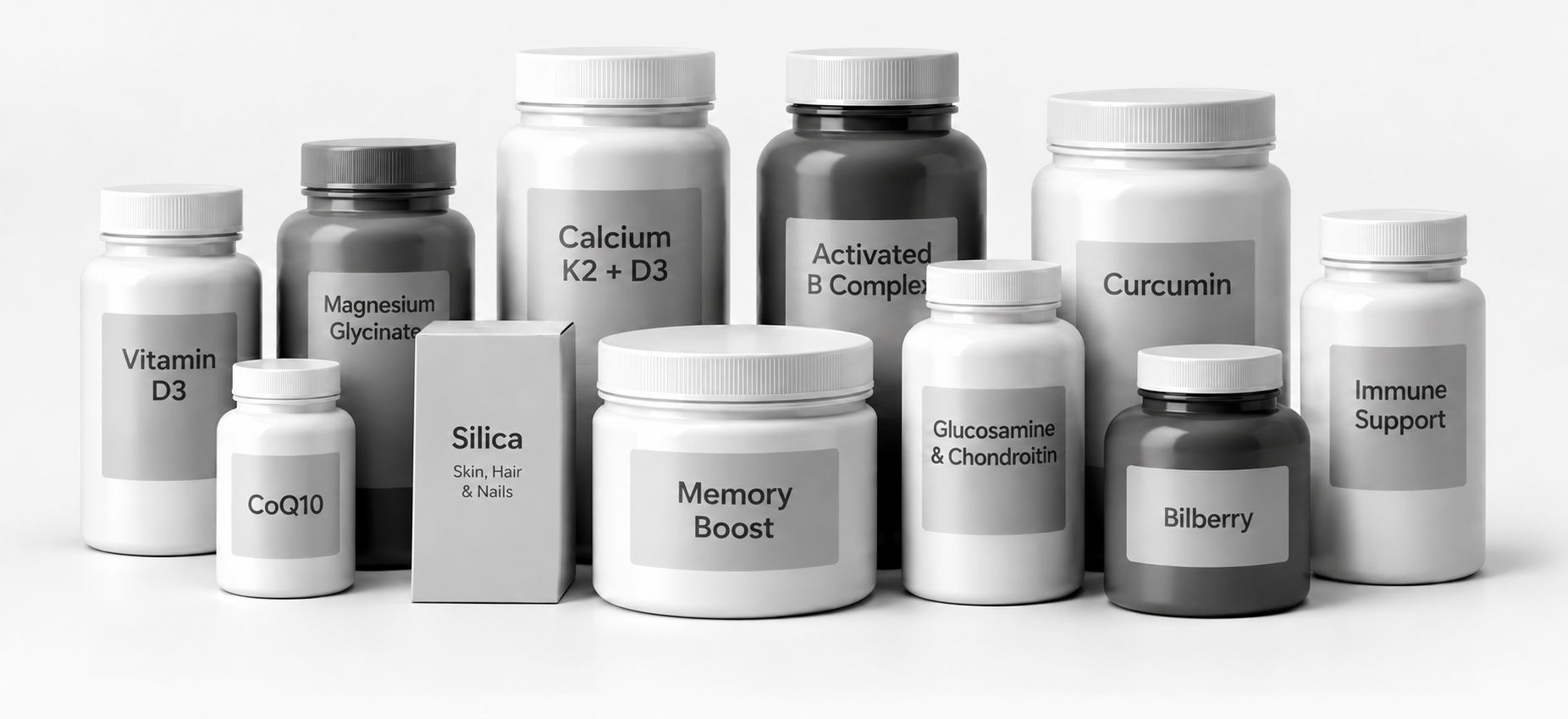 Typical supplement cupboard
